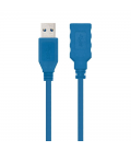 Cable alargador usb 3.0 nanocable 10.01.0901/ usb macho - usb hembra/ 1m/ azul - Imagen 1