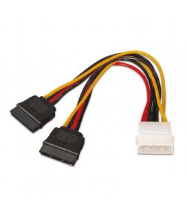 Cable duplicador de alimentación aisens a131-0161/ molex 4 pin macho - 2x sata hembra/ 20cm