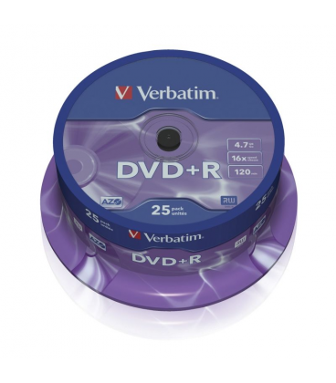 Dvd+r verbatim advanced azo 16x/ tarrina-25uds - Imagen 1
