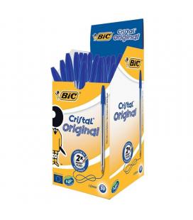 Bolígrafos de tinta de aceite bic cristal original 8373609/ 50 unidades/ azules - Imagen 1