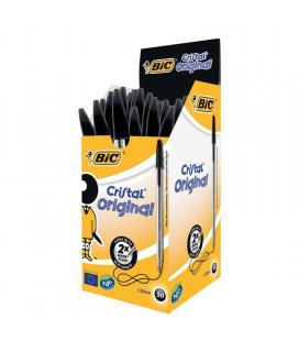 Bolígrafos de tinta de aceite bic cristal original 8373639/ 50 unidades/ negros