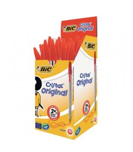 Bolígrafos de tinta de aceite bic cristal original 8373619/ 50 unidades/ rojos - Imagen 1