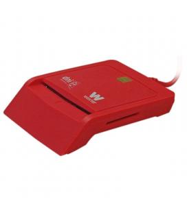 Lector de dni y tarjetas woxter combo pe26-148/ rojo/ usb 2.0