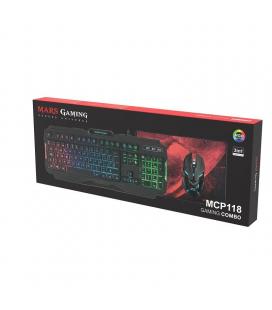 Pack gaming mars gaming mcp118/ teclado + ratón óptico + alfombrilla