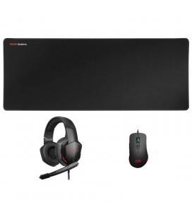 Pack gaming mars gaming mcppro/ alfombrilla + ratón óptico + auriculares con micrófono