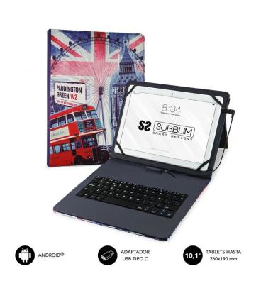 Funda con teclado subblim keytab pro usb england para tablets de 10.1' - Imagen 1