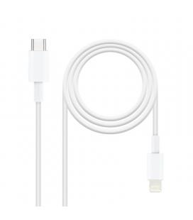 Cable usb 2.0 tipo-c lightning nanocable 10.10.0602/ usb tipo-c macho - lightning macho/ 2m/ blanco - Imagen 1