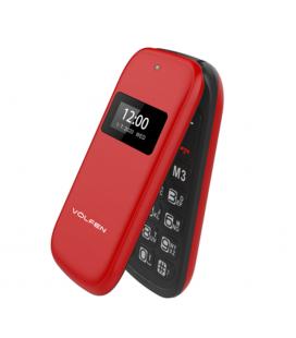 Telefono volfen flip rojo dual doble pantalla - dual sim - pantalla 2.4pulgadas