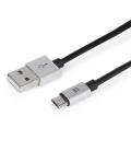 CABLE MAILLON PREMIUM MICRO USB 2.4 ALUMINIO PLATEADO 1M - Imagen 1