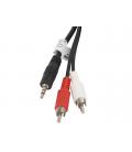 CABLE ESTEREO LANBERG JACK 3.5MM/2X RCA MACHO 5M - Imagen 1