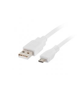 CABLE USB LANBERG 2.0 MACHO/MICRO USB MACHO 1.8M BLANCO - Imagen 1