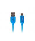 CABLE USB LANBERG 2.0 MACHO/USB C MACHO QUICK CHARGE 3.0 0.5M AZUL - Imagen 1