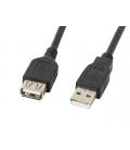 CABLE ALARGADOR LANBERG USB 2.0 MACHO HEMBRA 5M NEGRO - Imagen 1