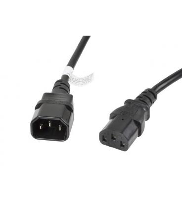 CABLE ALARGADOR LANBERG ALIMENTACION CPU IEC320 C13 H/IEC320 C14 M VDE 3M - Imagen 1
