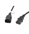 CABLE ALARGADOR LANBERG ALIMENTACION CPU IEC320 C13 H/IEC320 C14 M VDE 3M - Imagen 1