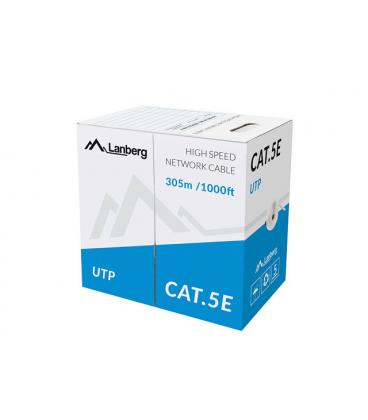 BOBINA CAT.5E LANBERG UTP RJ45 TRENZADO CCA AWG24 305M GRIS - Imagen 1