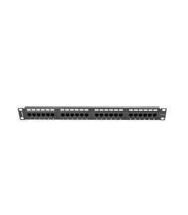 PATCH PANEL LANBERG CAT.5E UTP 24 PUERTOS 1U RACK 19 NEGRO - Imagen 1