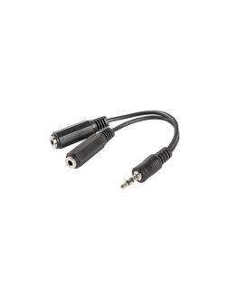 ADAPTADOR LANBERG JACK STEREO MACHO A JACK STEREO HEMBRA X2 10 CM NEGRO - Imagen 1