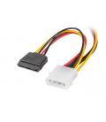 CABLE LANBERG ALIMENTACION MOLEX MACHO A 2X SATA HEMBRA 15 CM - Imagen 1