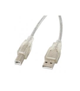 CABLE USB LANBERG USB-A MACHO A USB-B MACHO FERRITA 5M TRANSPARENTE - Imagen 1