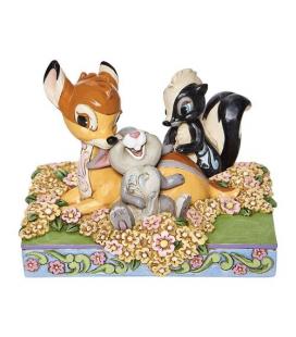 Figura enesco disney bambi y amigos entre flores - Imagen 1