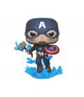 Funko pop marvel los vengadores endgame capitan america con escudo roto & mjolnir 45137 - Imagen 1