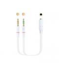 CABLE AUDIO 1XJACK-3.5 A 2XJACK-3.5 NANOCABLE 20CM BLANCO - Imagen 4
