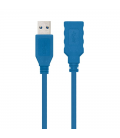 Cable alargador usb 3.0 nanocable 10.01.0902-bl/ usb macho - usb hembra/ 2m/ azul - Imagen 2