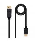 Cable displayport nanocable 10.15.4303/ displayport macho - hdmi macho/ 3m/ negro - Imagen 2