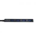 AISENS Hub USB 3.0, Tipo A/M - 4 x Tipo A/H, Negro, 30 cm - Imagen 3