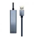 AISENS Conversor USB 3.0 a ethernet gigabit 10/100/1000 Mbps + Hub 3 x USB 3.0, Gris, 15 cm - Imagen 2