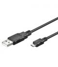 Ewent 1.8m USB A/mirco USB B cable USB 1,8 m USB 2.0 Micro-USB B Negro - Imagen 2