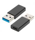 Ewent EW9650 cambiador de género para cable USB Type-A USB Tipo C Negro - Imagen 2