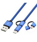 CoolBox COO-CAB-U2MC-BL cable USB 1 m USB 2.0 USB A USB C/Micro-USB B Azul - Imagen 2