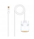 Cable nanocable conversor mini dp a dvi mini dp - m - dvi - m blanco 2.0 m - Imagen 2