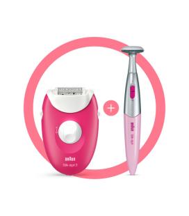 Braun Silk-épil 3 81711457 depiladora 20 pinzas Rosa, Blanco - Imagen 1