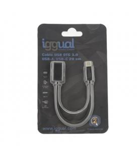 iggual Cable USB OTG 3.0 USB-A/USB-C 20 cm negro - Imagen 1