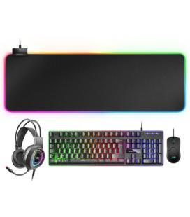 Mars Gaming MCPEXFR Combo Teclado+Ratón+Auriculares RGB+Alfombrilla RGB FR