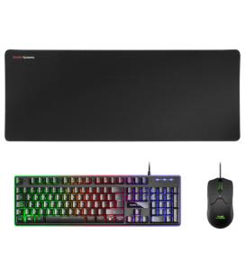Mars Gaming MCPXBES Combo Teclado+Ratón+Alfombrilla Negro ES