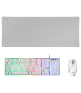 Mars Gaming MCPXWPT Combo Teclado+Ratón+Alfombrilla Blanco PT