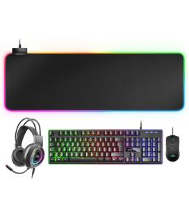 Mars Gaming MCPEXES Combo Teclado+Ratón+Auriculares RGB+Alfombrilla RGB ES