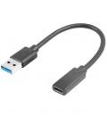 Adaptador USB A a USB C Lanberg AD-UC-UA-03 0.15m USB 3.2 Gen 1 5Gbps Negro