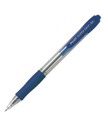 Bolígrafos de tinta de aceite retráctil pilot super grip m/ 12 unidades/ azules - Imagen 1