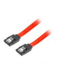 Cable sata iii lanberg 6gb - s hembra hembra clip metal 30cm rojo - Imagen 2