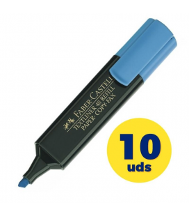 Caja de marcadores fluorescentes faber castell textliner 48 154851/ 10 unidades/ azules - Imagen 1