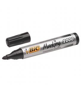 Caja de rotuladores punta fibra acrílica permanente bic marking 2000/ 4.9mm/ 12 unidades/ negros