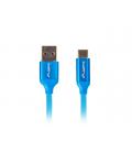Cable usb lanberg 2.0 macho - usb tipo c macho quick charge 3.0 0.5m azul - Imagen 2