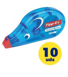 Caja de correctores de escritura en cinta bic tipp-ex pocket mouse/ 4.2mm x 10m/ 10 unidades