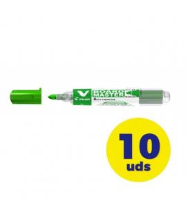 Caja de rotuladores de punta de fibra para pizarra pilot v board master/ 6mm/ 10 unidades/ verdes - Imagen 1