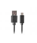 Cable usb lanberg 2.0 macho - usb tipo c macho quick charge 3.0 1m negro - Imagen 2